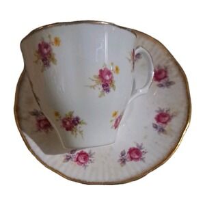 Jason Bone China‎ J607 Pink Roses Tea Cup And Saucer Made In England